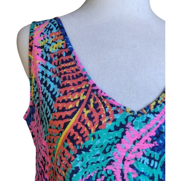 Lilly Pulitzer Double V Electric Feeling Cotton Tank Top Size Small - Picture 4 of 9